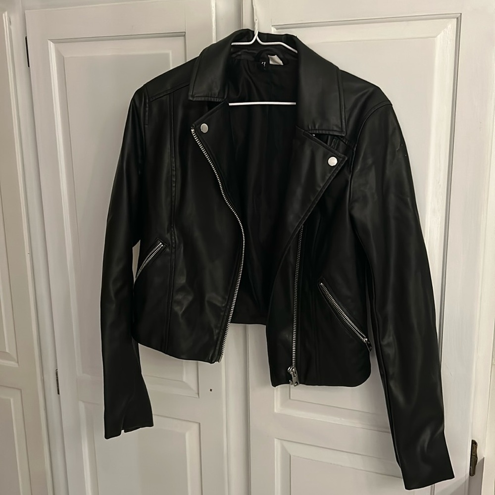 Vegan Leather cropped jacket